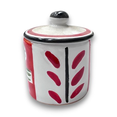 Handmade ceramic spices container with lid Marettimo de simone sicilian pottery Handmade ceramic spices container with lid Marettimo de simone sicilian pottery
